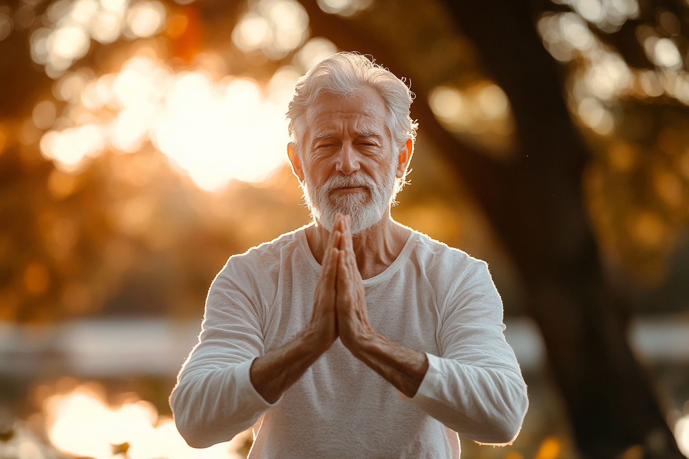 Група людей практикує йогу з планшетами